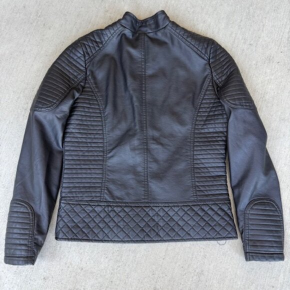 EUC Royalty for Me Vegan Leather Moto Jacket Black PS - Picture 3 of 6